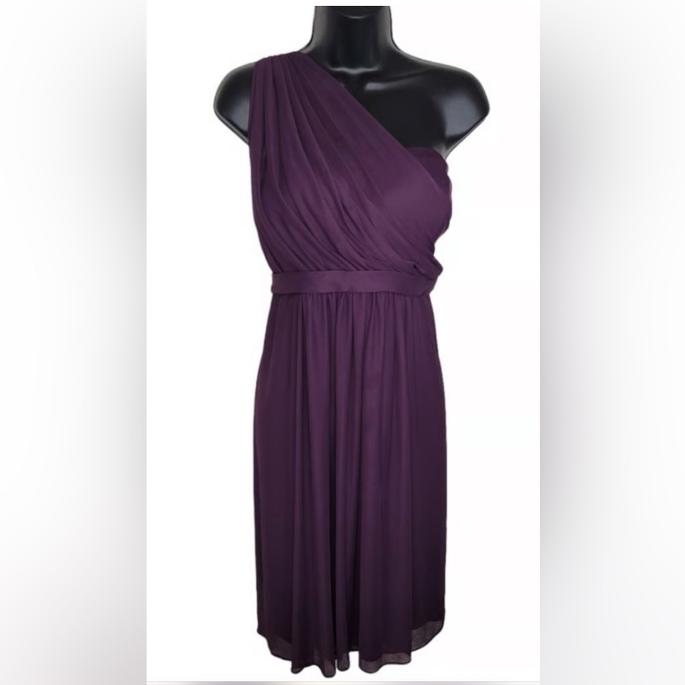 David's Bridal One-Shoulder Purple Dress